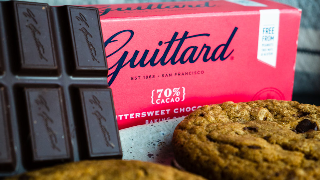 Guittard dark chocolate with chocolate chip cookies
