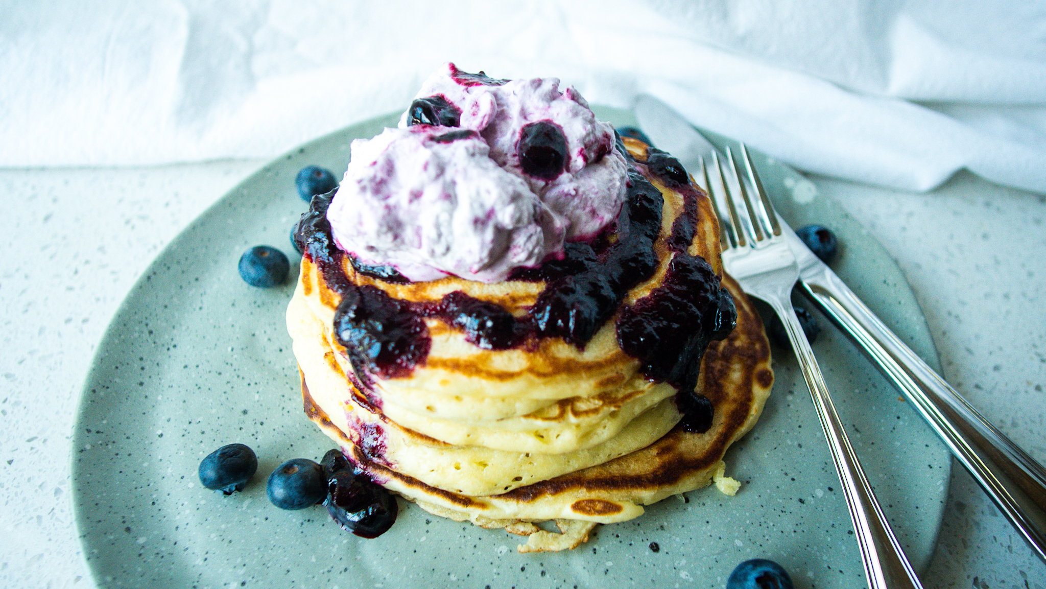 Buttermilk Pancakes with Blueberry Whip