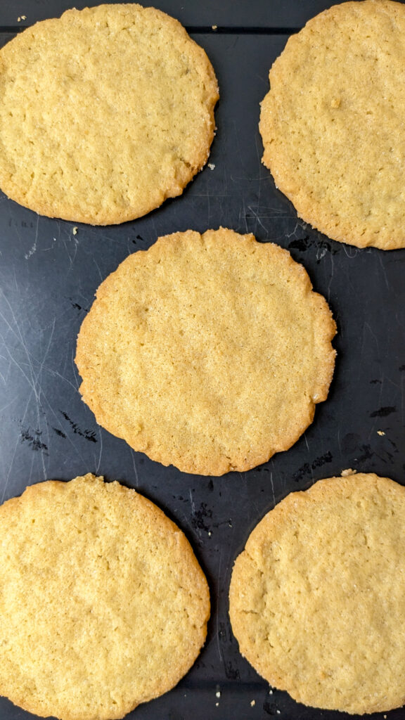 black tray of baked cookie trays