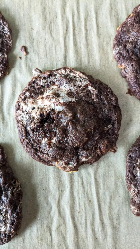 s'mores cookies on a baking sheet pan